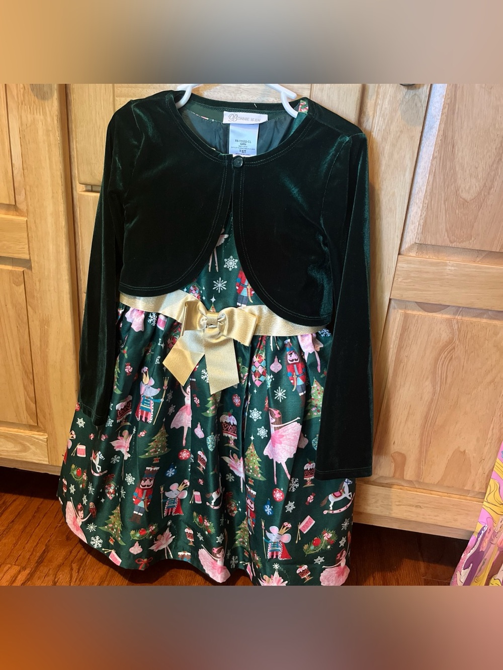 Bonnie Jean Nutcracker Christmas Dress Cardigan size 5T